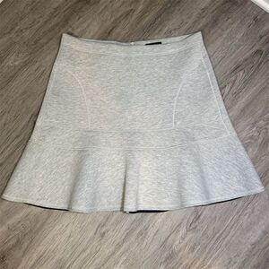 J. Crew Women's Flare Skirt Size L Gray Short Neoprene Zip Closure